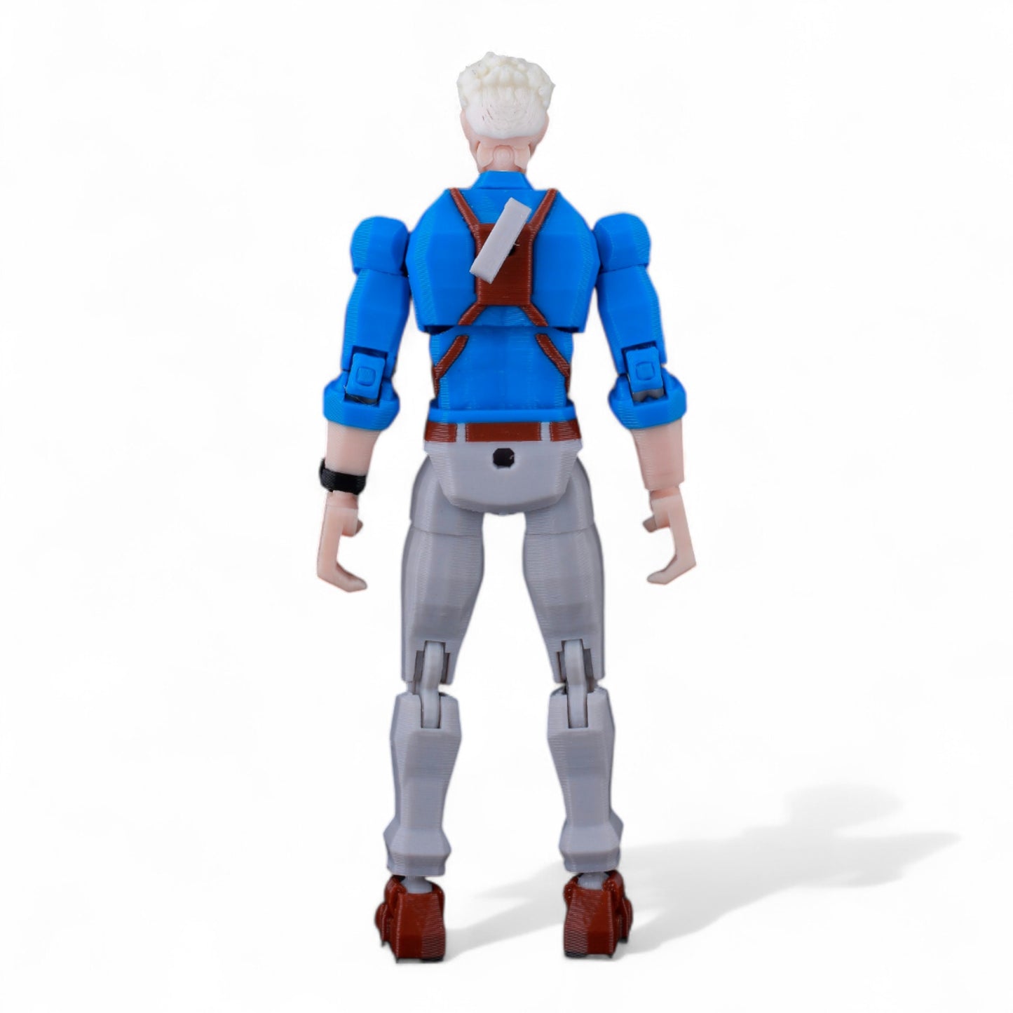 Back view of articulated Kento Nanami figure showing suit detail