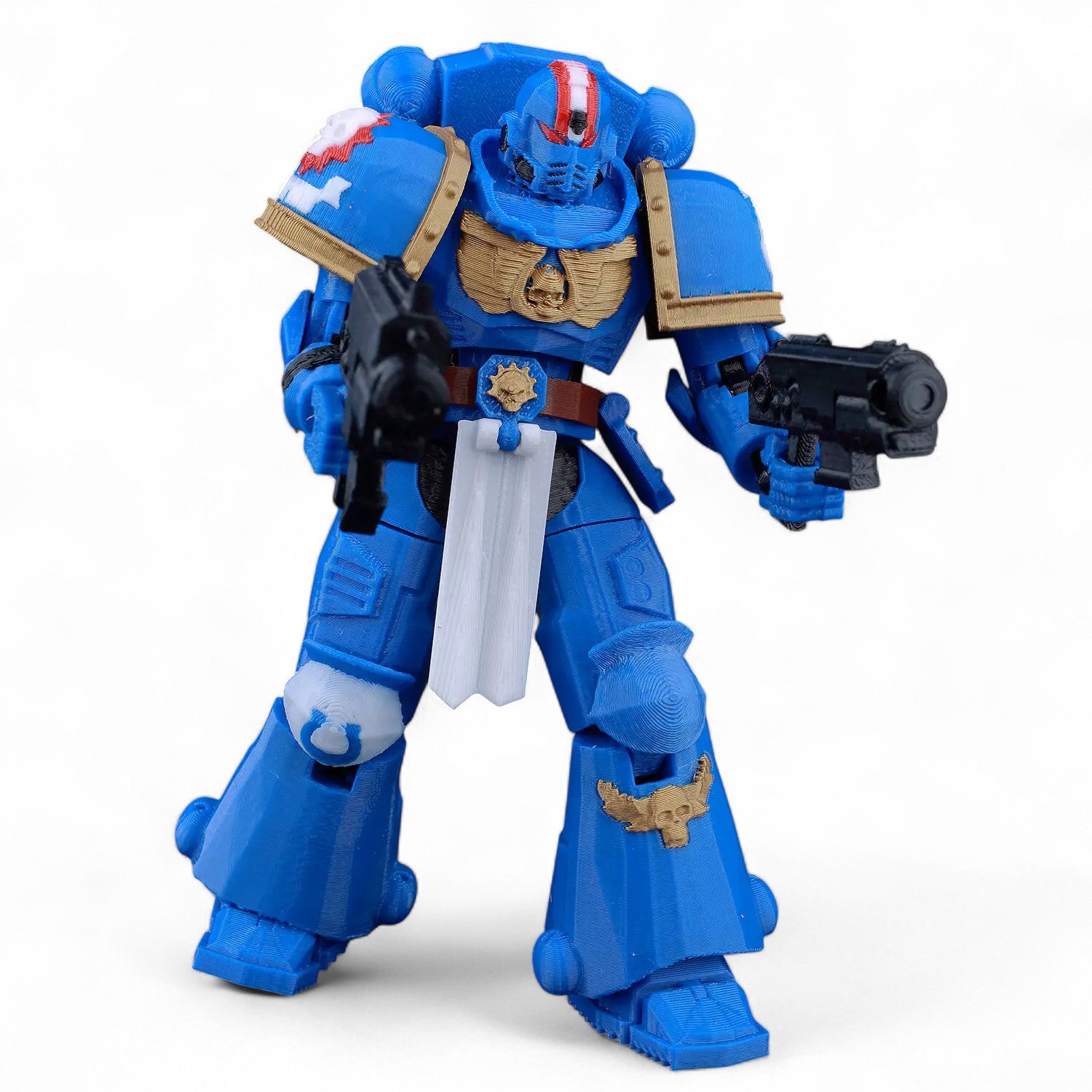 Articulated Space Marine figure in tactical pose