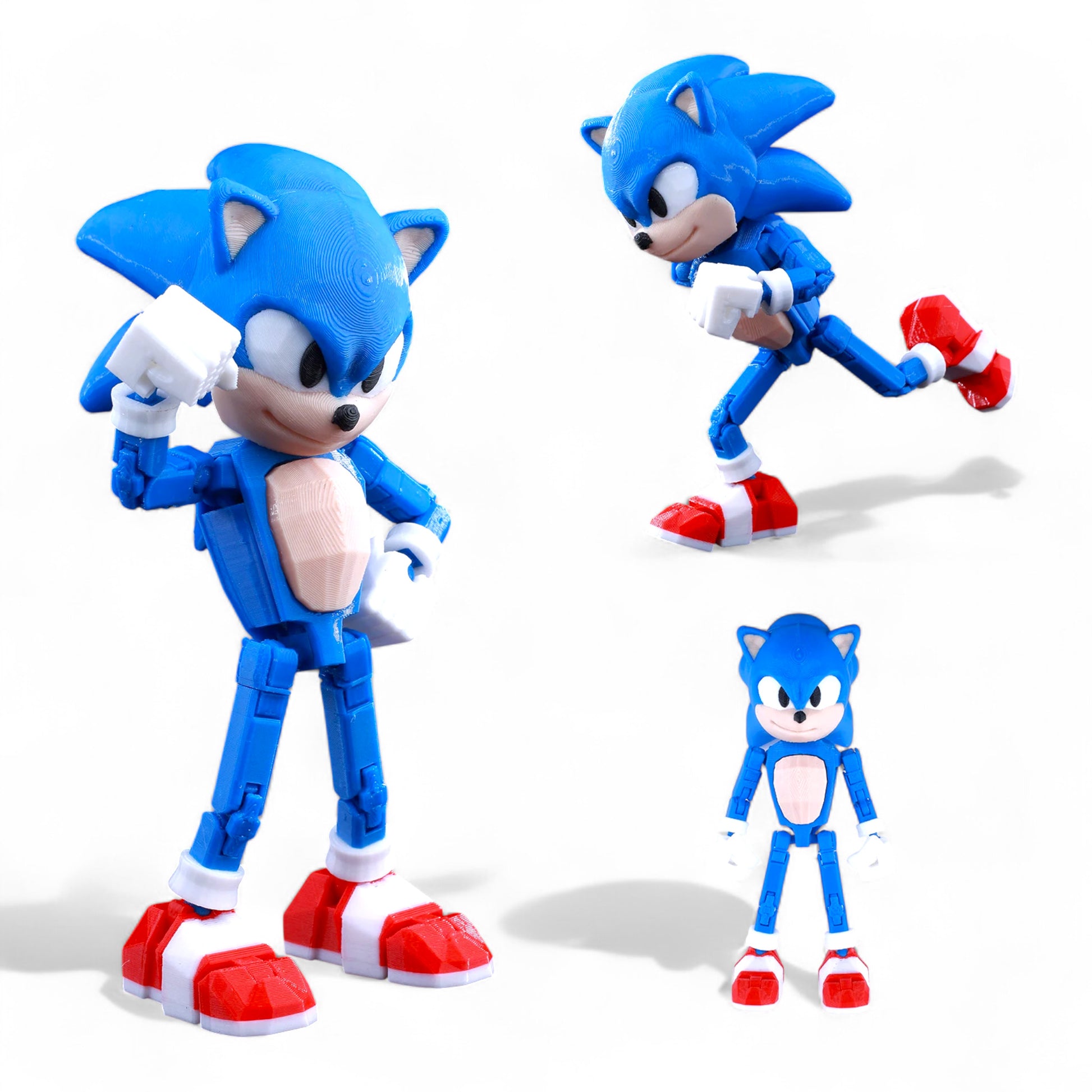 Articulated Sonic figure in fast-action pose – dynamic posture