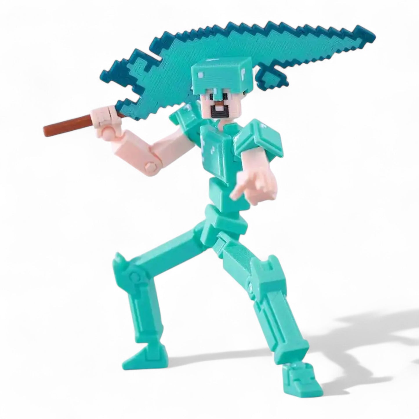 Steve figure in blocky pose – articulated limbs visible