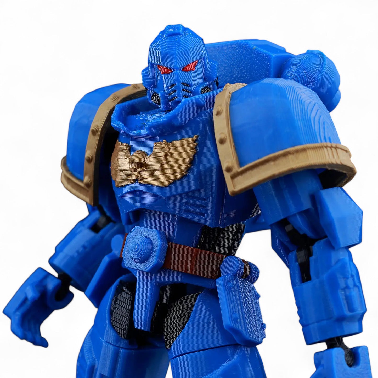 Close-up of Space Marine helmet and sculpt detail