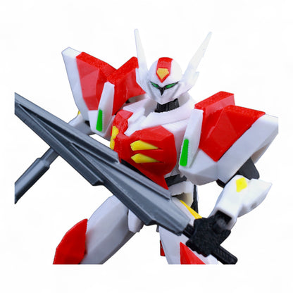 Dynamic battle stance of Tekkaman figure in Titan13 format