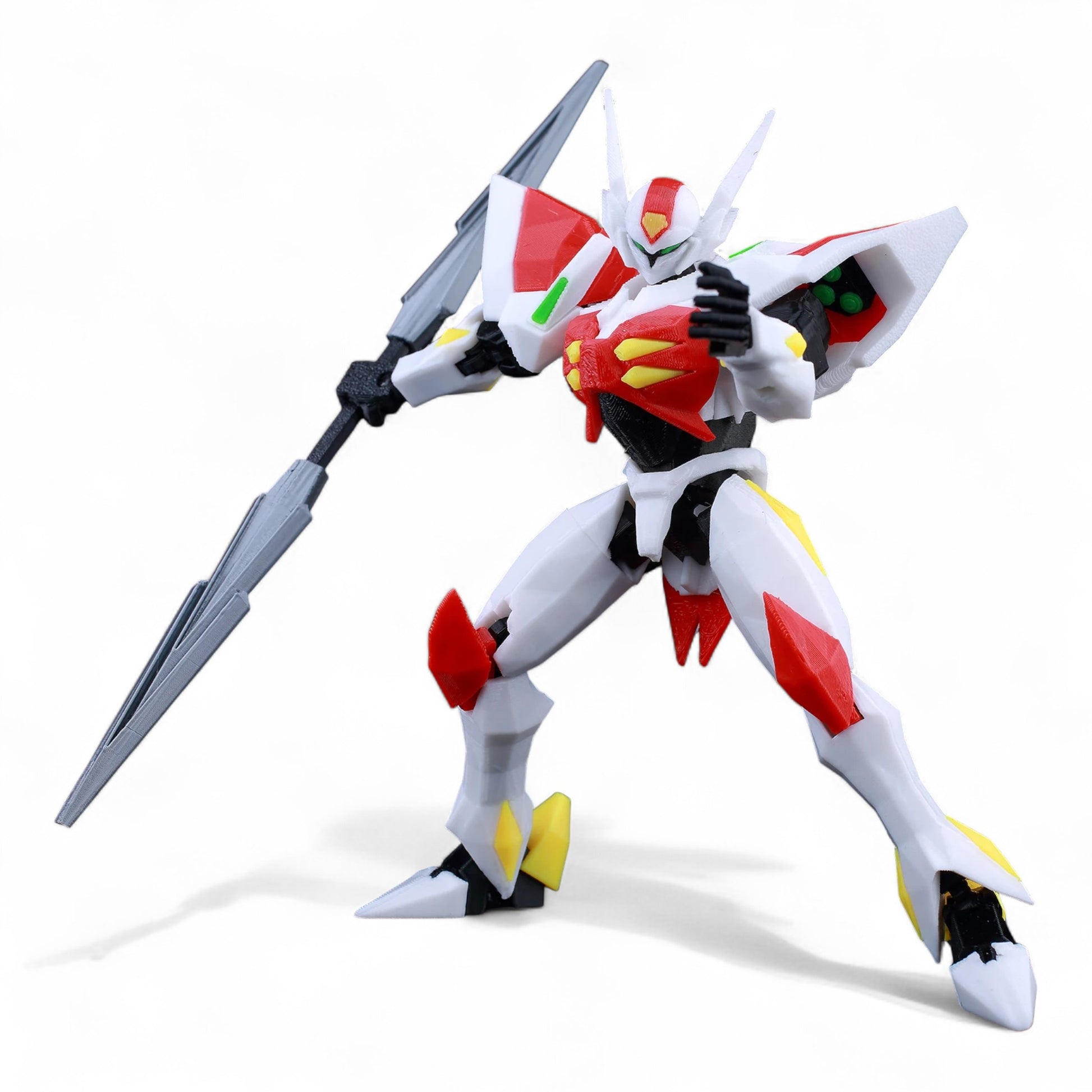 Front view of Tekkaman Titan13-style poseable figure