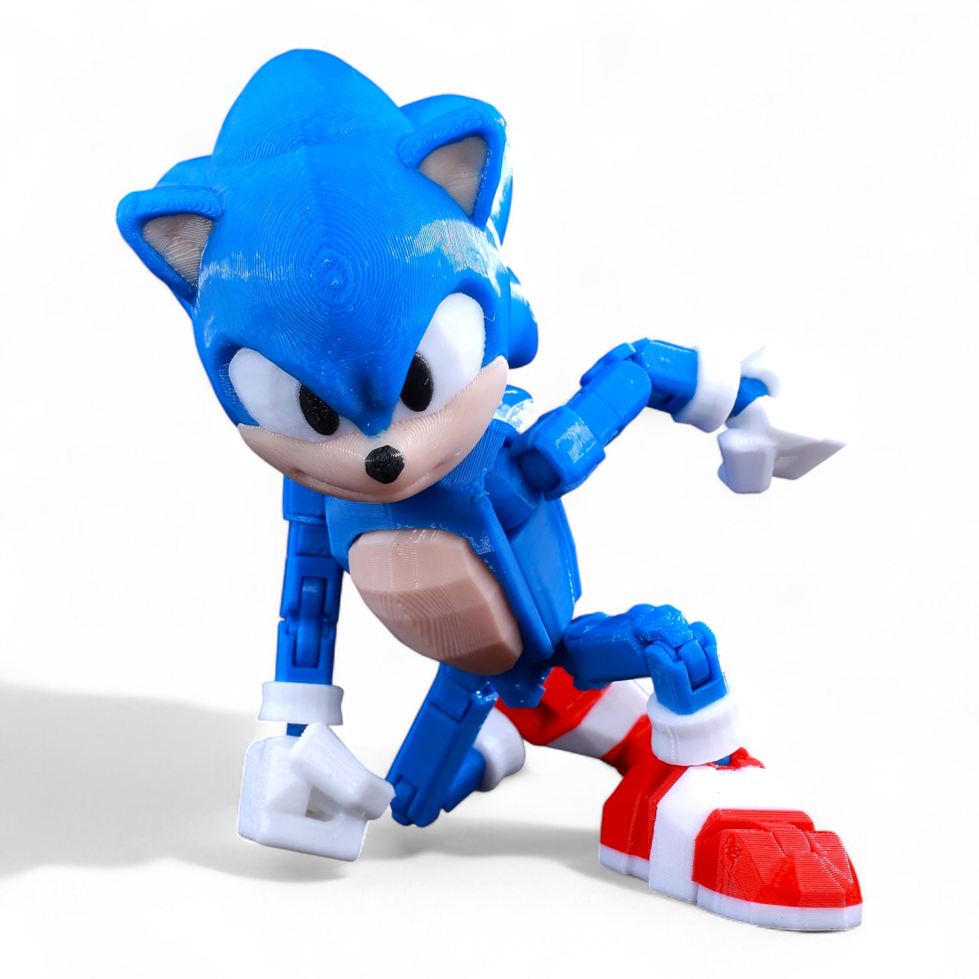Close-up of Sonic’s facial sculpt and shoe detail – Titan13 format figure