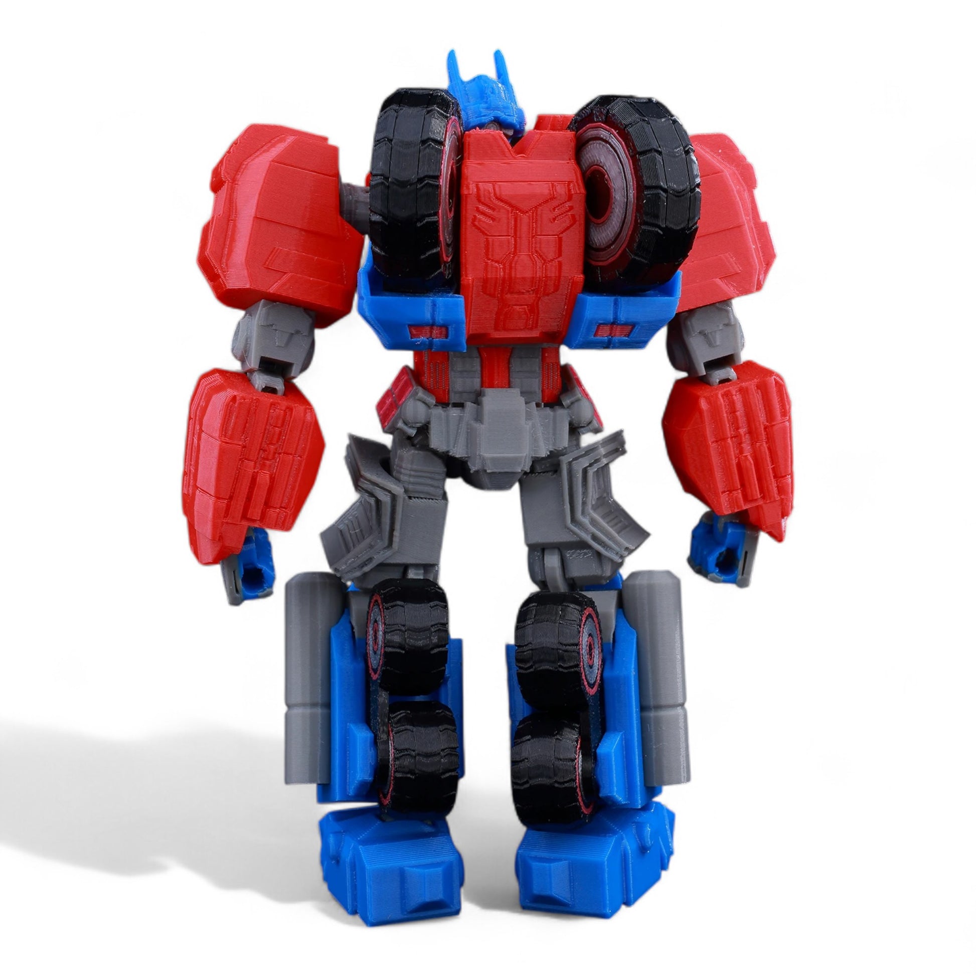 Rear view showing sculpted detail on Optimus Prime figure