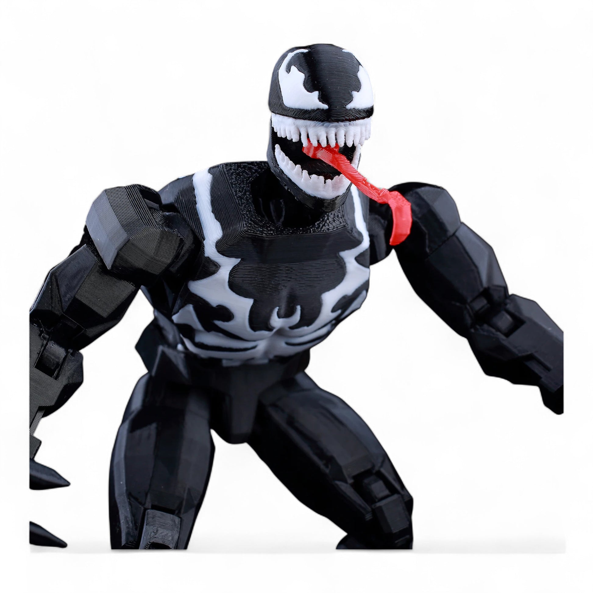 Articulated Venom figure showing toothy grin and muscular sculpt